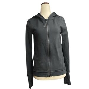 Lululemon Zip Up With Back Vent Black Hoodie Size 4 *Rare*